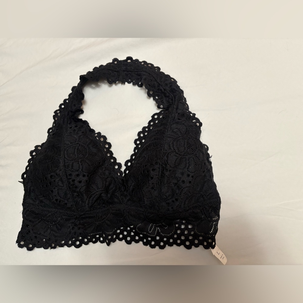 Black Lace Halter Bralette